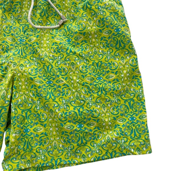 J. McLaughlin Swim Trunks Lined Yellow Green Size Large Beach Shorts - Picture 4 of 9